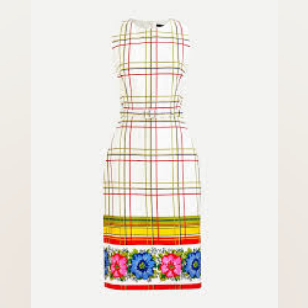 J. Crew Multicolor Plaid Midi Dress